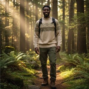 Woolrich 100% Wool Men’s Fair Isle Crew Neck Sweater SZ XL